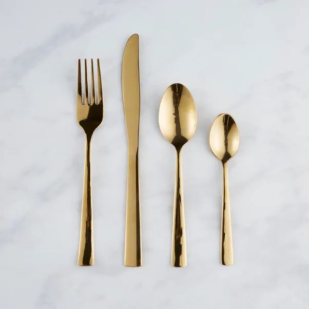 Gold 16 Piece Cutlery Set | Dunelm