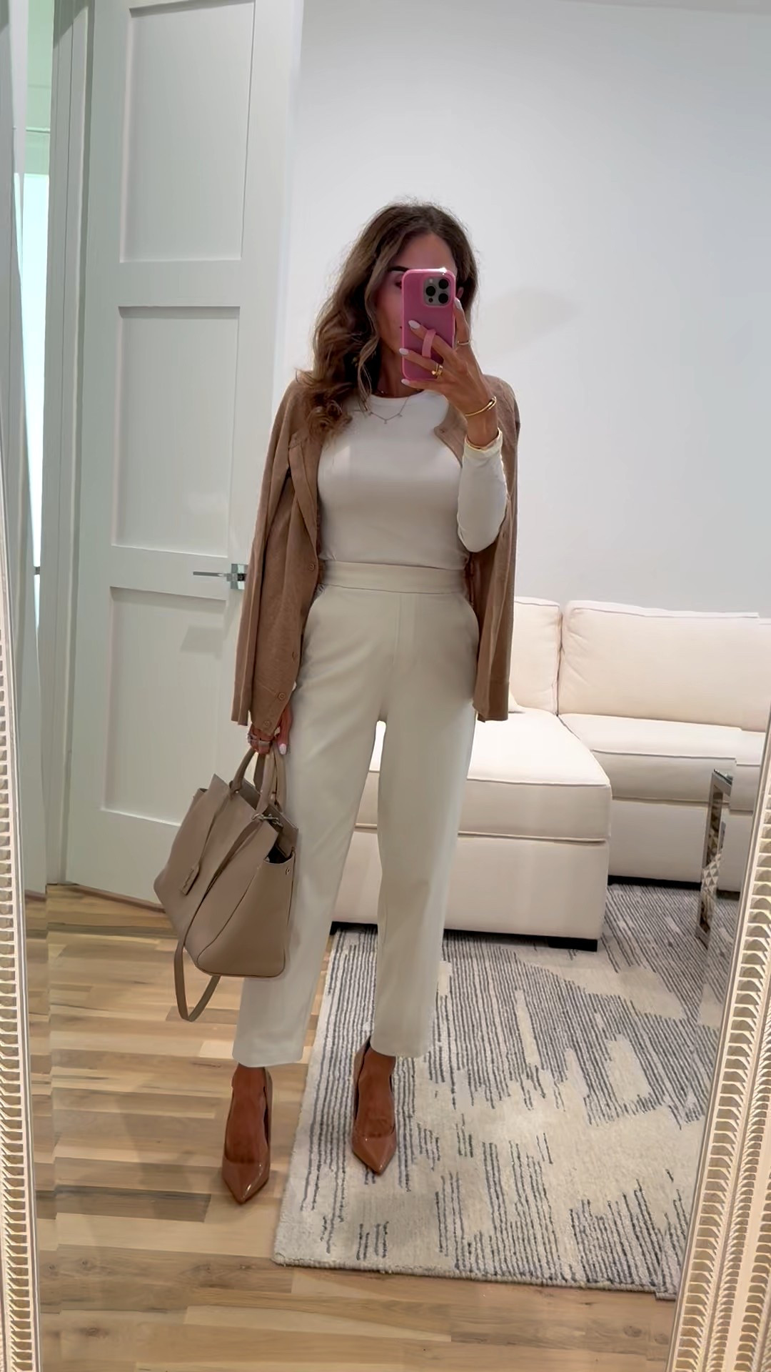 Neutral work outfit idea wearing these stretchy cropped work pants with ribbed long sleeve tee size xs 

#LTKPetite #LTKWorkwear #LTKFindsUnder50