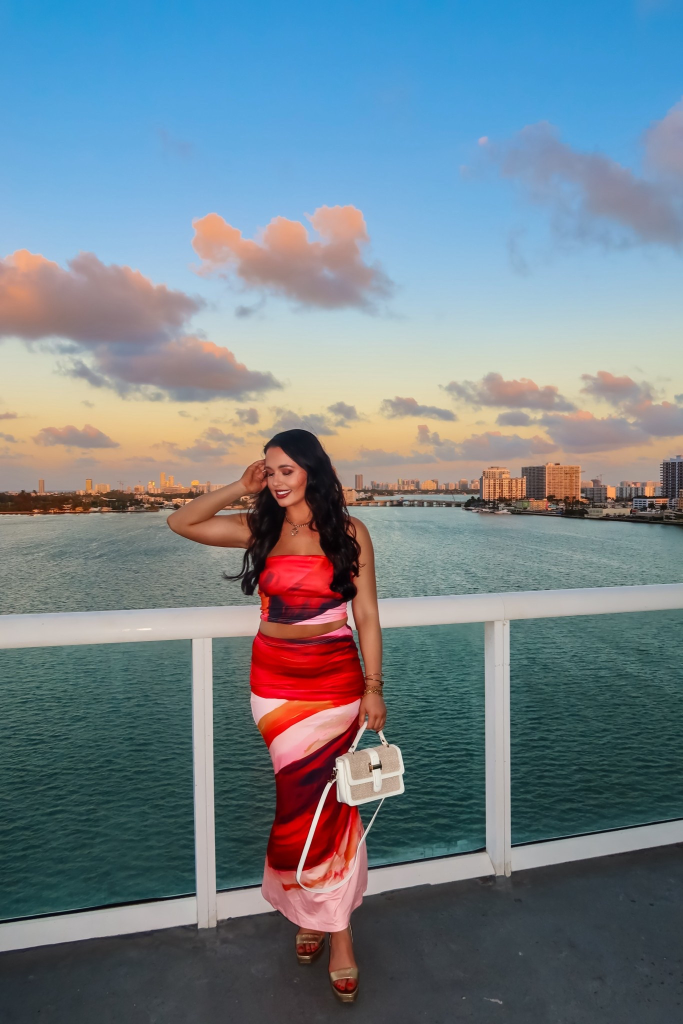 Amazon tropical two piece skirt set (medium), under $50 gold block heels (tts), under $30 white rattan bag #founditonamazon 

#LTKSeasonal #LTKootd #LTKSaleAlert