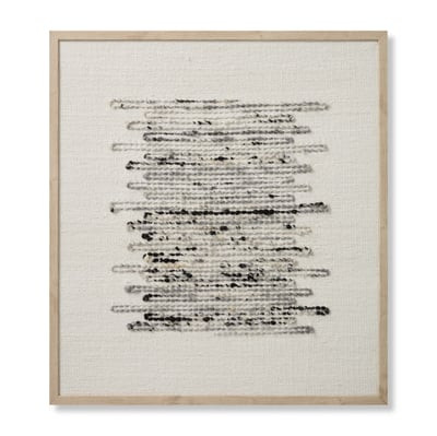 Sutter Wall Art Silver/Ivory Striped | Rugs Direct