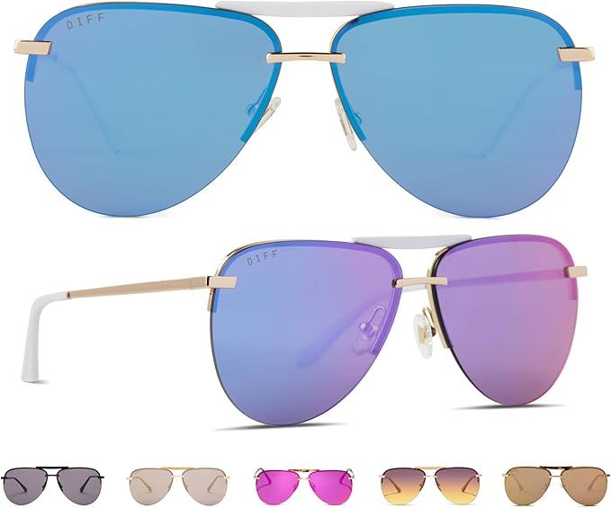 DIFF Tahoe Oversized Aviator Sunglasses for Women UV400 Protection, Trendy Stylish Gold Frames | Amazon (US)