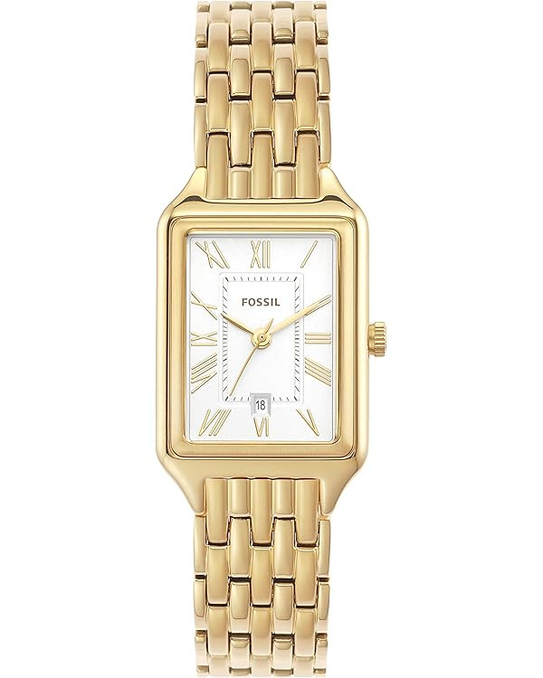 Fossil Raquel Women's Watch with Rectangular Case and Stainless Steel Bracelet or Leather Band | Amazon (US)