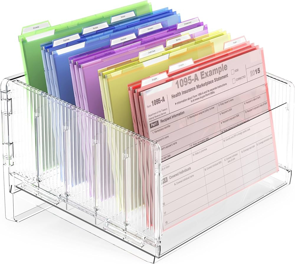 File Sorter Organizer, 5 Sections Acrylic Letter Tray for Desk, Mail Organizer Letter Holder for ... | Amazon (US)