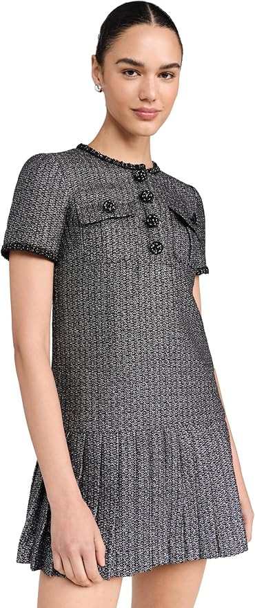 Self Portrait Women's Metallic Boucle Mini Dress | Amazon (US)