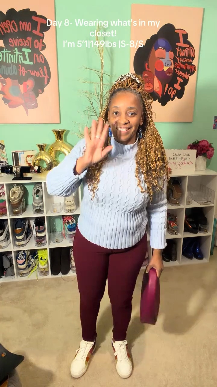 DAY 8: Wearing What’s In My Closet 💃🏽

Tonight’s look? Oh, it understood the assignment.

Burgundy stretch jeans from JCPenney hugging in all the right places ✔️
Fresh kicks from @Kurtgeiger stepping with attitude ✔️
That rich burgundy bag from @Kate Spade pulling it ALL together ✔️
And let’s not ignore the real MVP… this $8 light blue sweater from Marshalls—because style doesn’t have to break the bank ✔️ 

Mixing high, low, and “wait…that was HOW much?!”—that’s how you build a closet that WORKS.

It was giving effortless. It was giving confident. It was giving don’t sleep on your own closet.

Now tell me…
✨ Bingo night, but make it fashion—who’s pulling up?!

#LTKPetite #LTKU #LTKootd