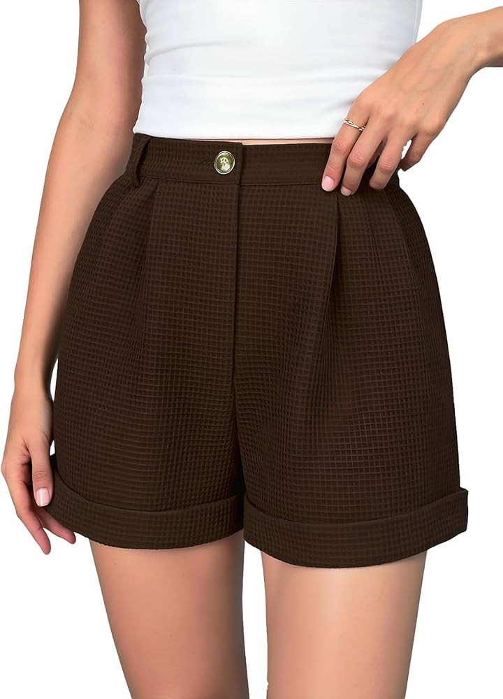 Women's Wide Leg Shorts Pleated High Waisted Dressy Casual Summer Shorts | Amazon (US)
