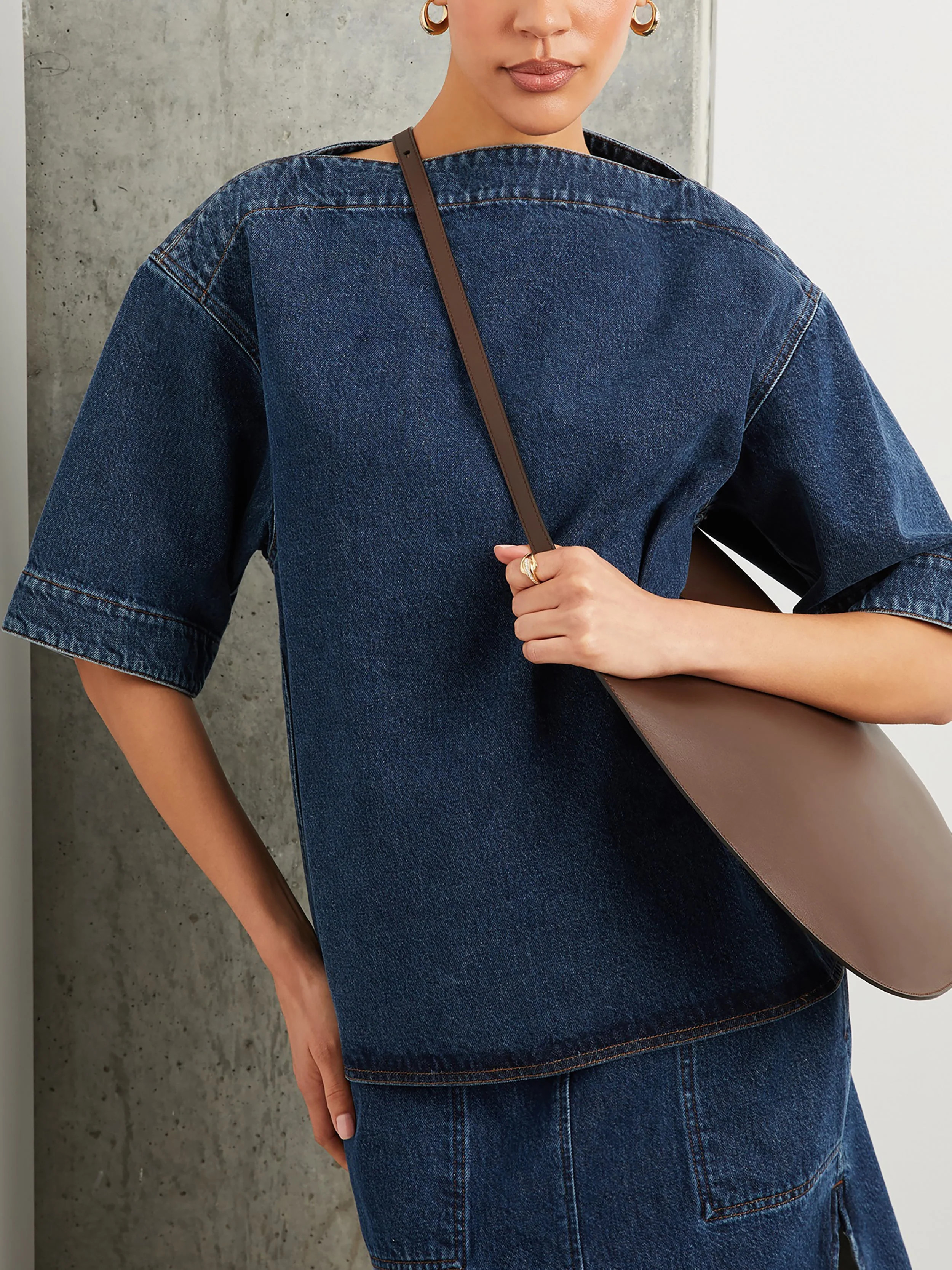 goop | Dart-Neck Denim Top | goop