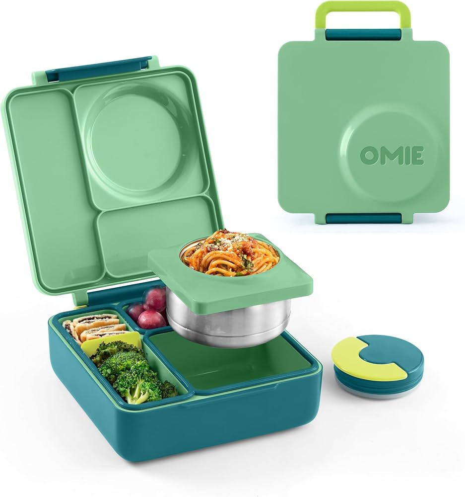 Omie OmieBox Bento Box for Kids - Insulated Lunch Box with Leak Proof Thermos Food Jar - 3 Compar... | Amazon (US)