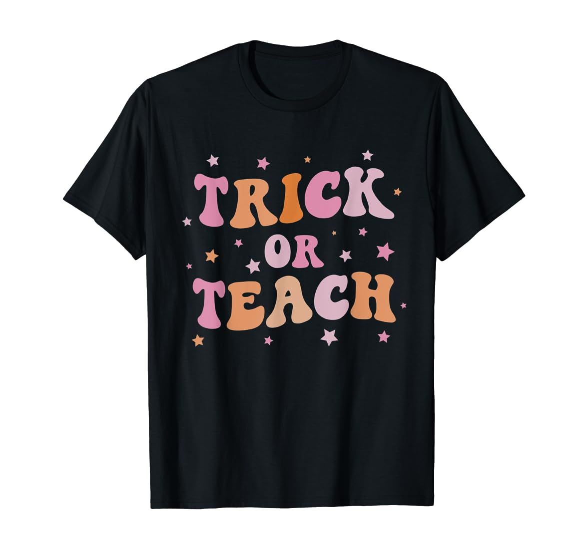 Retro Vintage Groovy Trick Or Teach Halloween Teacher Life T-Shirt | Amazon (US)