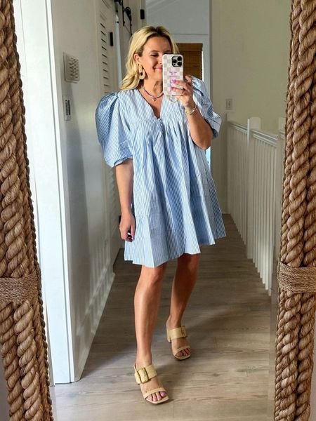 Loving this puff sleeve dress for spring and summer! Wearing a size small. Code FANCY15 for 15% off 

#LTKfindsunder100 #LTKSeasonal #LTKstyletip