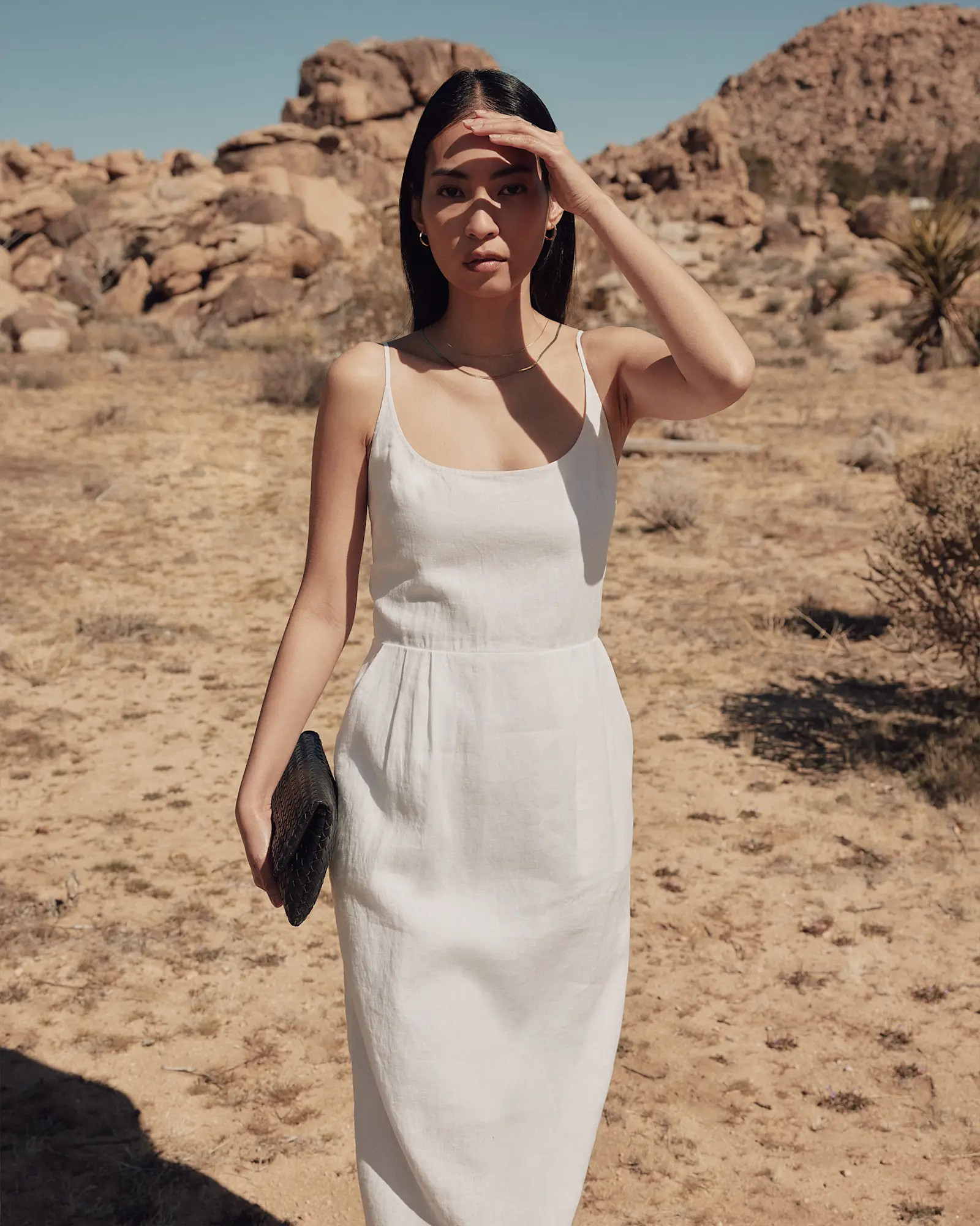 100% European Linen Scoop Neck Midi Dress | Quince