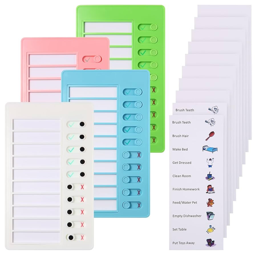 Aleric 4 Pieces Chores Chart for Kids Chore Chart, Sliding Routine Chart to Do List, My Chores RV... | Amazon (US)