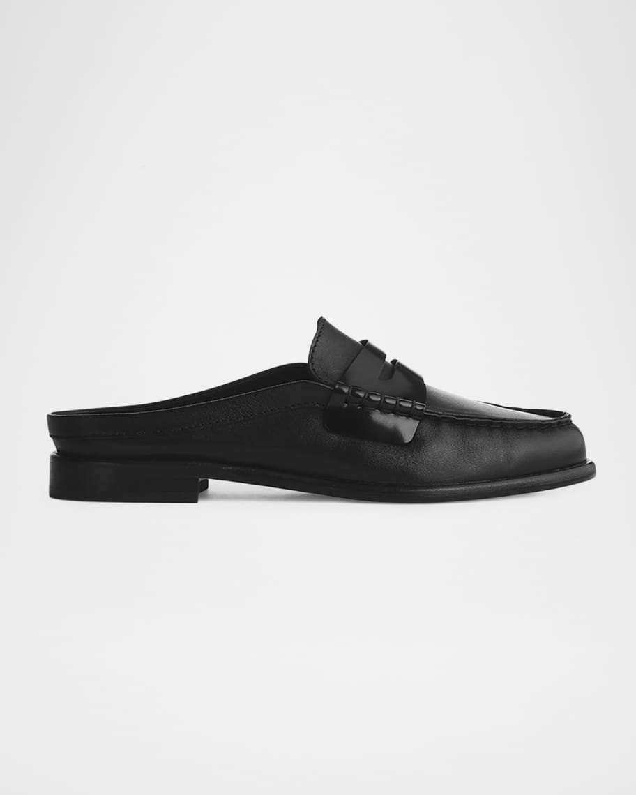 Rag & Bone Carter Leather Penny Loafer Mules | Neiman Marcus