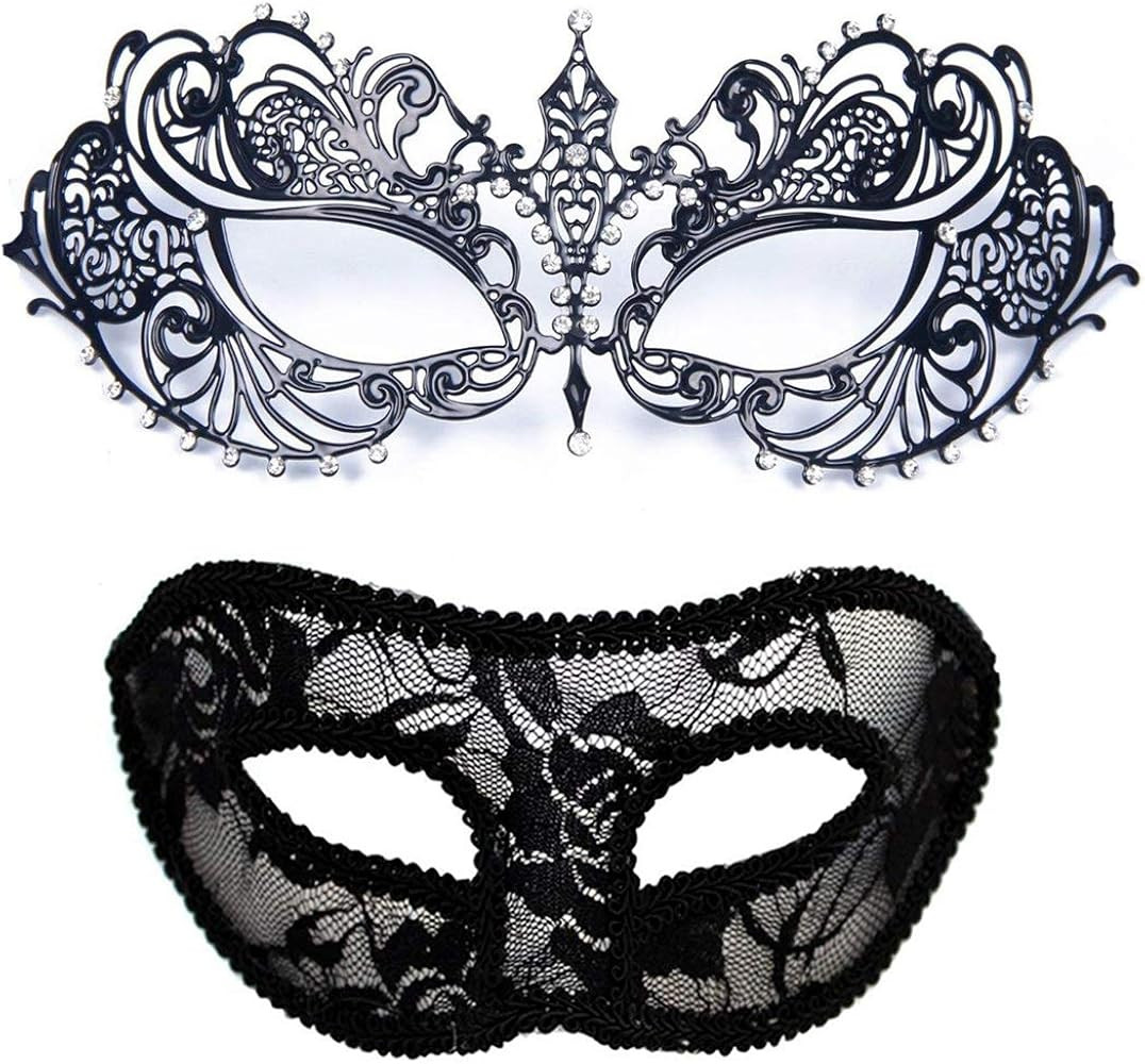 MYMENU Masquerade Mask for Couples Women Metal Rhinestone Venetian Party Evening Prom ball | Amazon (US)