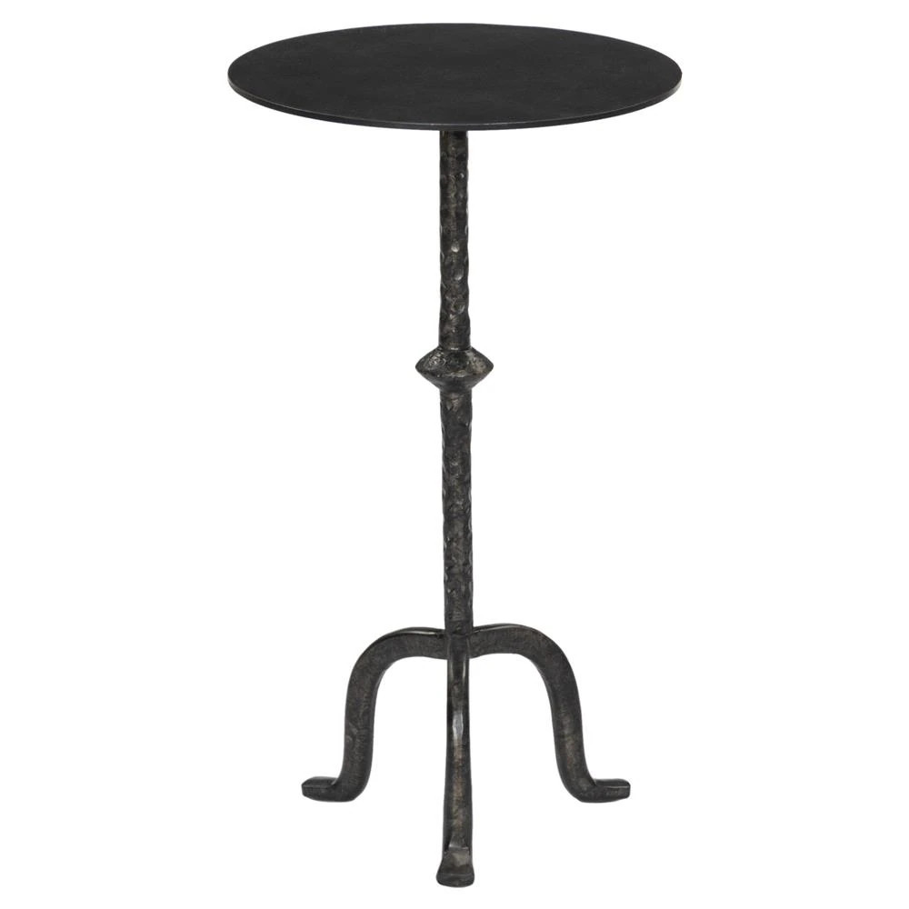 Leyla French Country Black Cast Iron Drink Side Table | Kathy Kuo Home