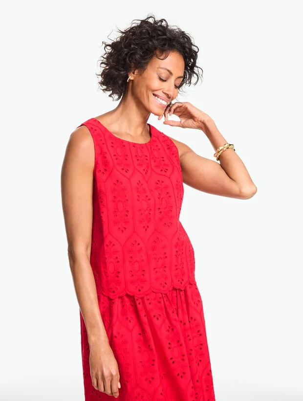 Marquise Eyelet Shell | Talbots