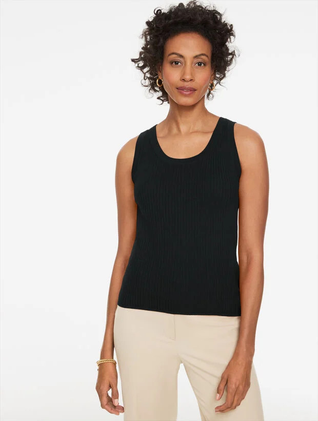 Ribbed Scoop Neck  Tank | Talbots