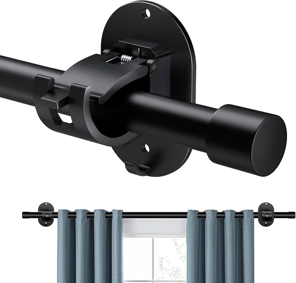 Curtain Rods for Windows No Drilling 30 to 60 Inch, 5/8 Inch Splicing Drapery Rods, No drill Curt... | Amazon (US)