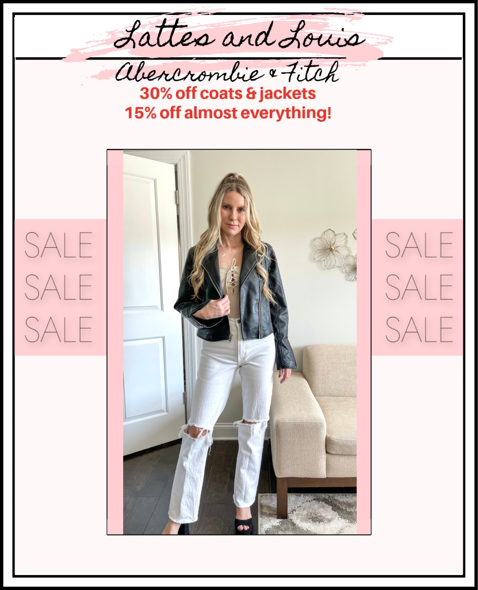 30% off coats and jackets and 15% off everything else at Abercrombie and Fitch! 

#LTKstyletip #LTKsalealert #LTKSeasonal