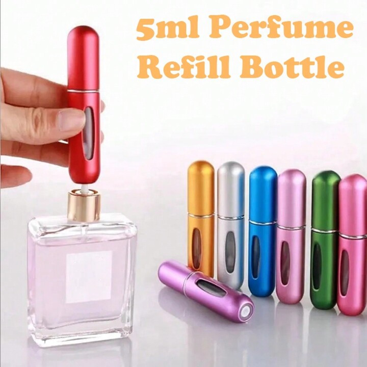 5Ml Bottom Refillable Perfume Bottle With Pump Spray, Portable Aluminum Fragrance Container, Cosm... | SHEIN