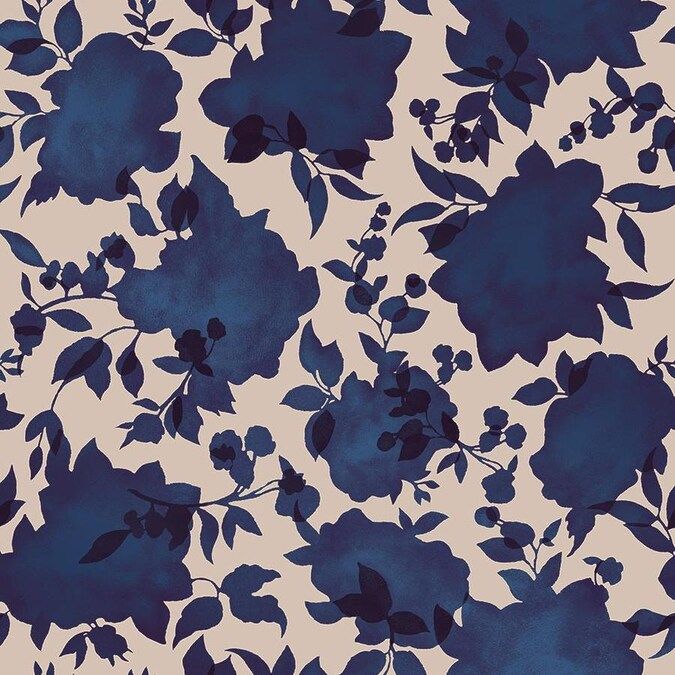 Tempaper 56 sq. ft. Silhouette Sapphire Peel and Stick Wallpaper Lowes.com | Lowe's