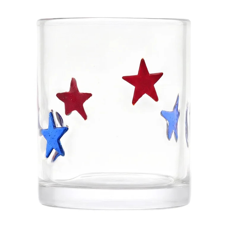 Thyme & Table 12 fl oz Red and Blue Patriotic Stars Charm Drinking Glasses, Set of 2 | Walmart (US)