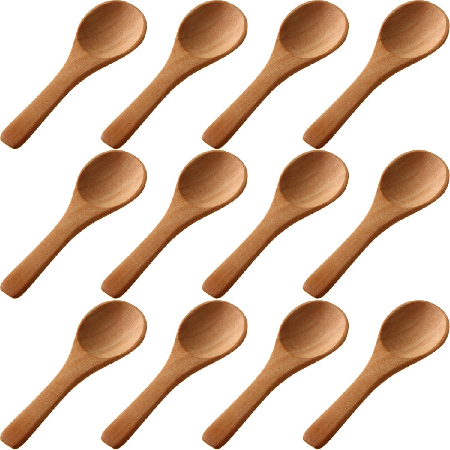 Boao 50 Pcs Small Wooden Spoons, 3.5'' L, Mini Wood Natural Tiny Spoons Wooden Little Teaspoons f... | Amazon (US)