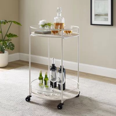 Crickhollow Perry Medallion Rolling Bar Cart August Grove | Wayfair North America