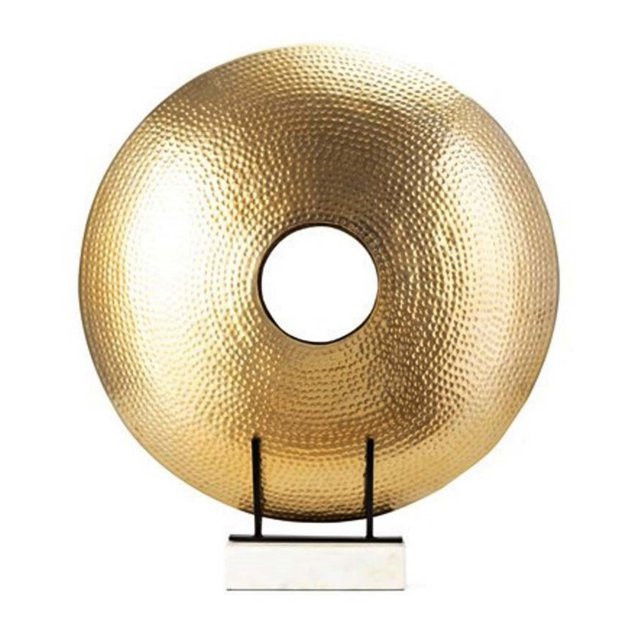 22 Inch Round Statuette, Tabletop Decor, Gold Disk, White Marble Base- Saltoro Sherpi | Walmart (US)