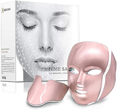 LED Face Mask HIME SAMA- Pro 7 LED Skin Care Mask for Face and Neck Skin Facial Care - Portable f... | Amazon (US)