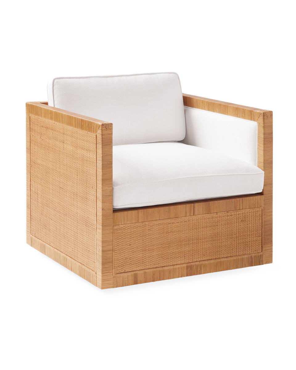Balboa Rattan Swivel Chair | Serena and Lily