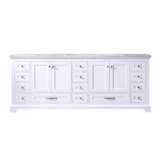 Lexora Dukes 84 Inch Double Bathroom Vanity Cabinet in White, with Top LD342284DADS000 - The Home... | The Home Depot