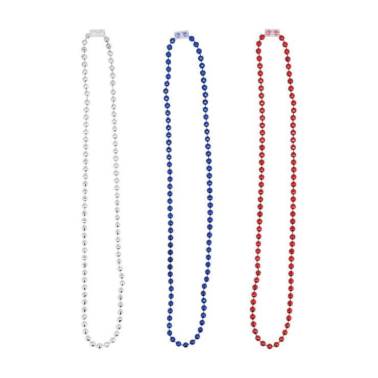 6pk Parade Bead Necklace Red/White/Blue - Sun Squad™ | Target