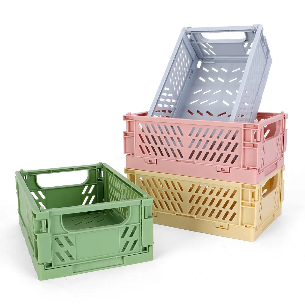 4pcs Foldable Storage Basket, Plastic Baskets For Shelf Storage Organizing, Durable And Reliable ... | Temu Affiliate Program