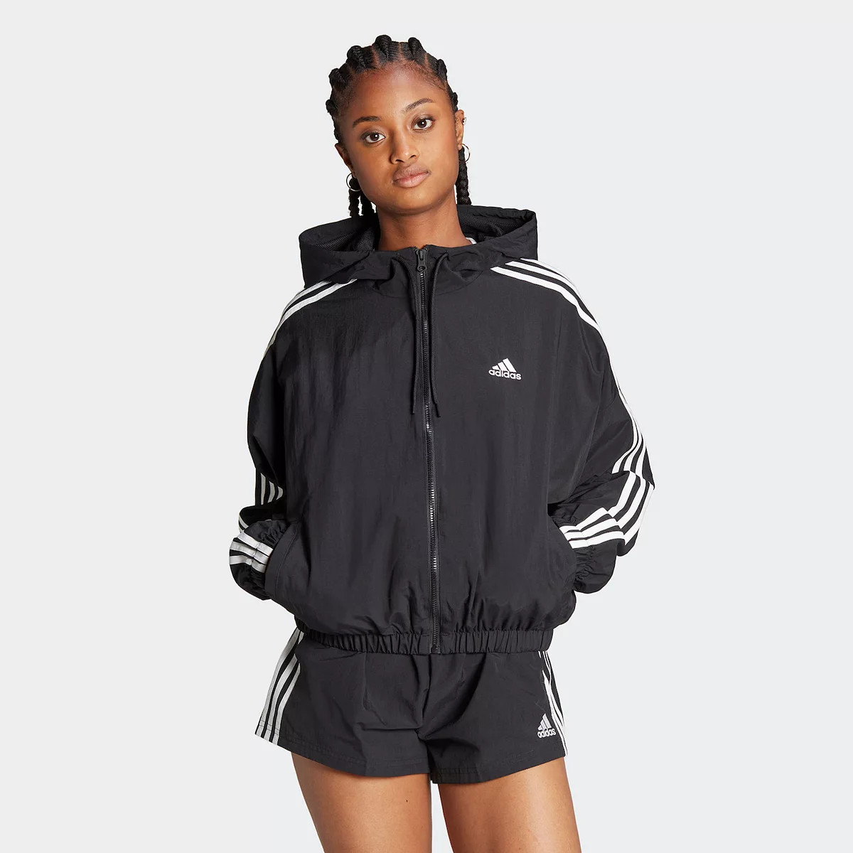 Women's adidas Essentials 3-Stripes Woven Windbreaker | Kohl's