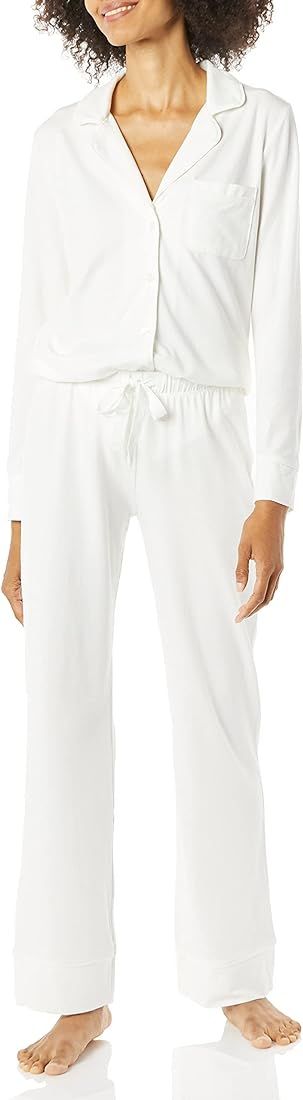 Women's Cotton Modal Long-Sleeve Shirt and Full-Length Bottom Pajama Set (Available in Plus Size) | Amazon (US)