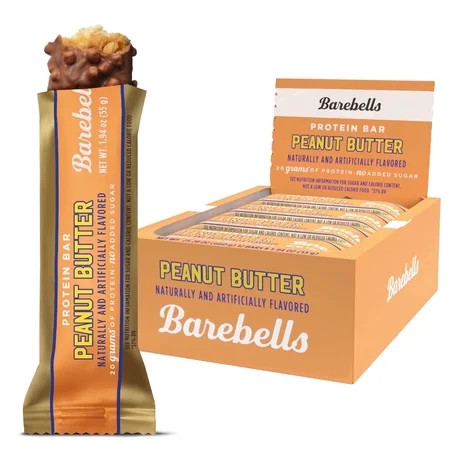 Barebells Protein Bars Peanut Butter - 12 Count, 20g High Protein Treats - Chocolate Nutrition Bar with 1g Total Sugars - On-The-Go Breakfast or Post-Workout Snack | Walmart (US)