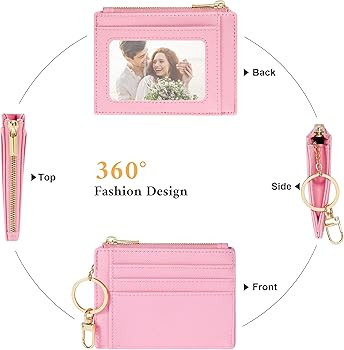 Sodsay Card Case Slim Front Pocket Wallet for Women Credit Card Holder with Keychain | Amazon (US)