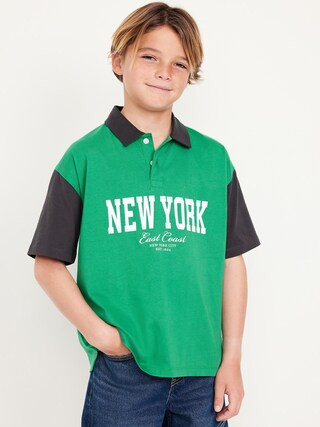 Oversized Graphic Polo Shirt for Boys | Old Navy | Old Navy (US)