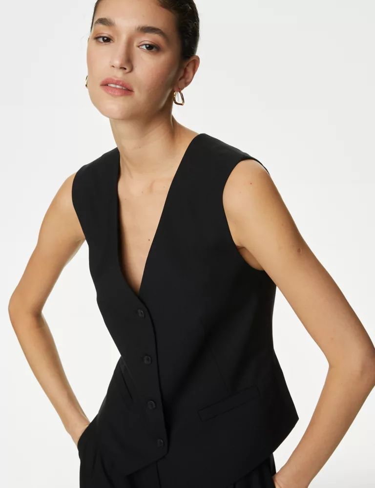 Wool Blend Tailored Waistcoat with Silk | Marks & Spencer (UK)