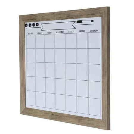 DesignOvation Beatrice Framed Magnetic Dry Erase Monthly Calendar, 23x29, Gray | Walmart (US)