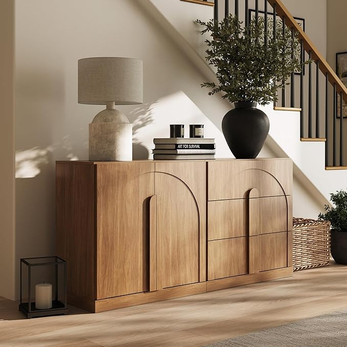 BELLEZE Modular Sideboard Cabinet with Storage, 2-Piece Modern Buffet Cabinet with Adjustable She... | Amazon (US)