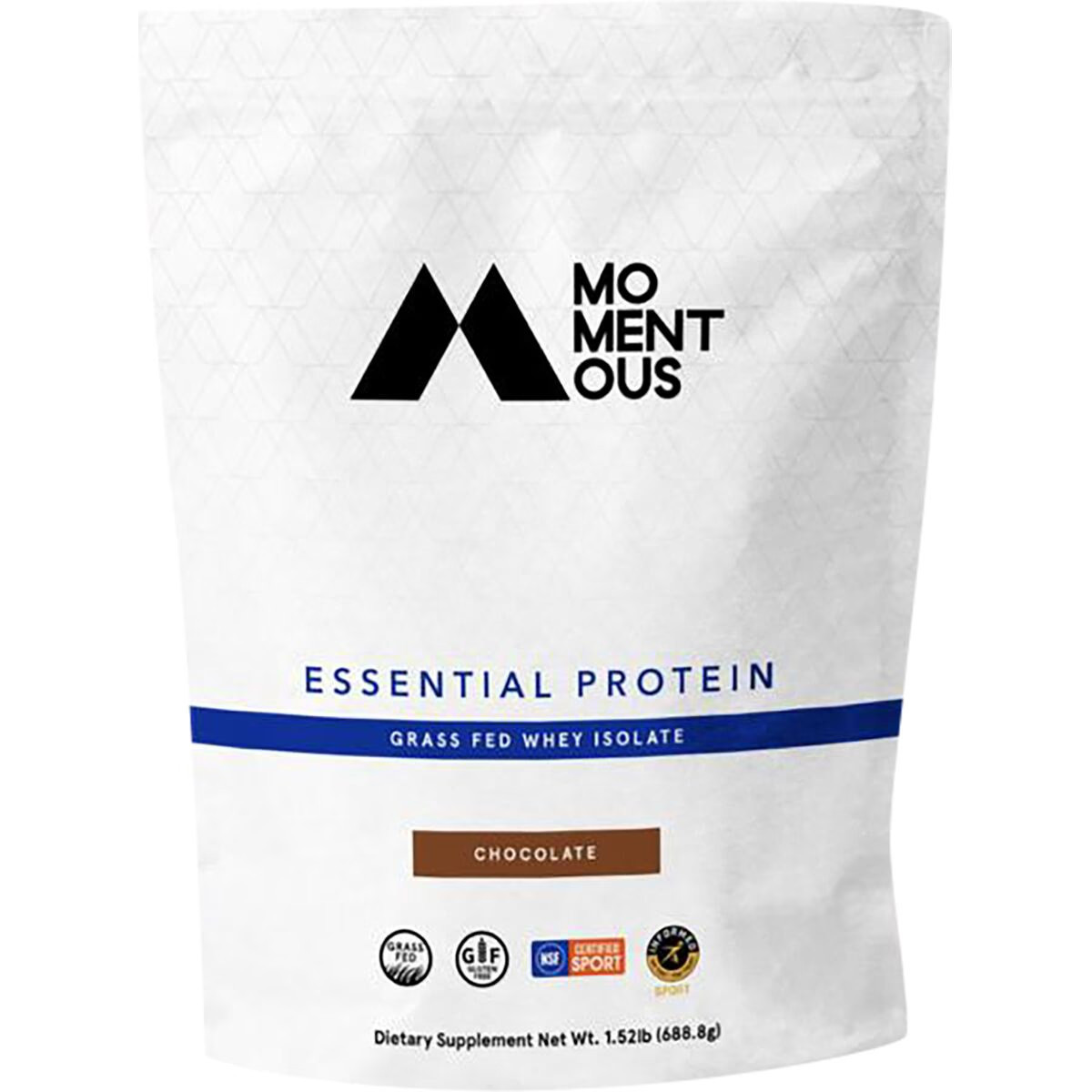 Momentous Essential Grass-Fed Whey Protein Chocolate, 24 Serving Canister | Backcountry