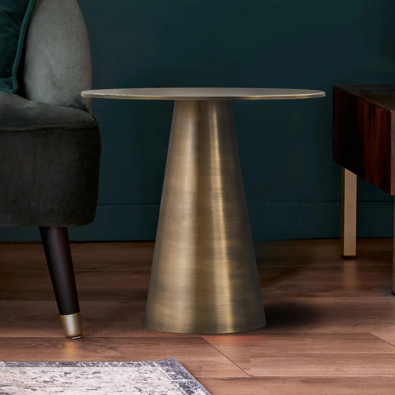 Kechia Antique Brass Finished Side Table | Wayfair North America