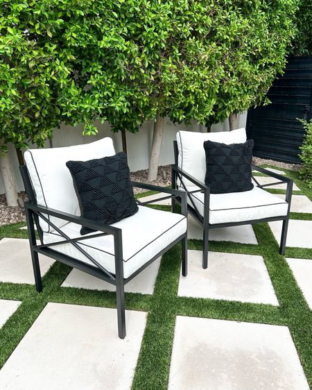 Found these gorgeous outdoor chairs 50% off at Lowe’s ! Sold as a set of 2. The pillows are also on sale for Labor Day 
@loweshomeimprovement  #lowespartner #ad
@liveloveblank
#ltkfind

#LTKsalealert #LTKstyletip #LTKhome