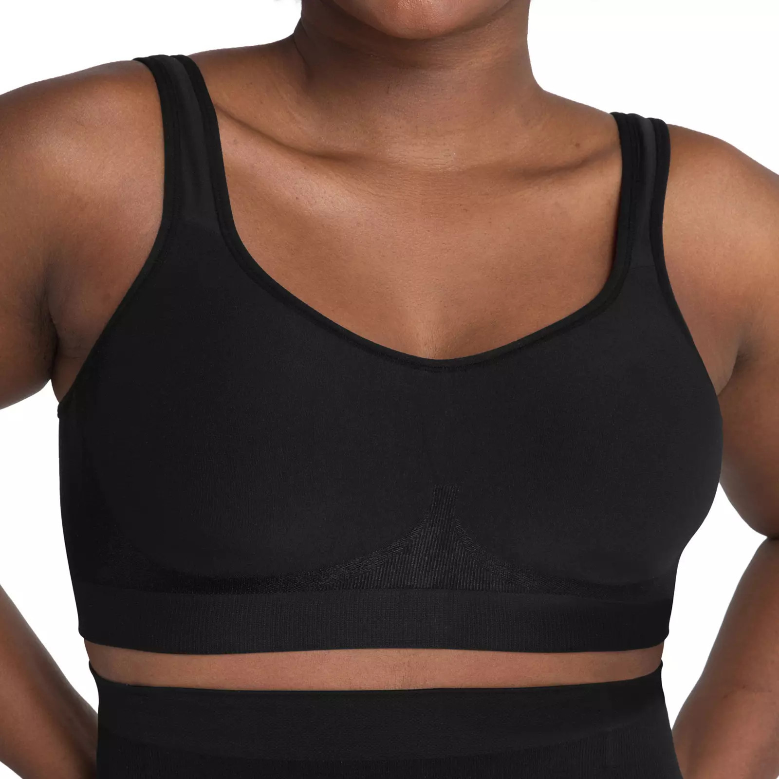 Women's Shapermint Wireless Comfort Shaping Bra with Adjustable Straps 10024, Size: Medium, Black | Kohl's