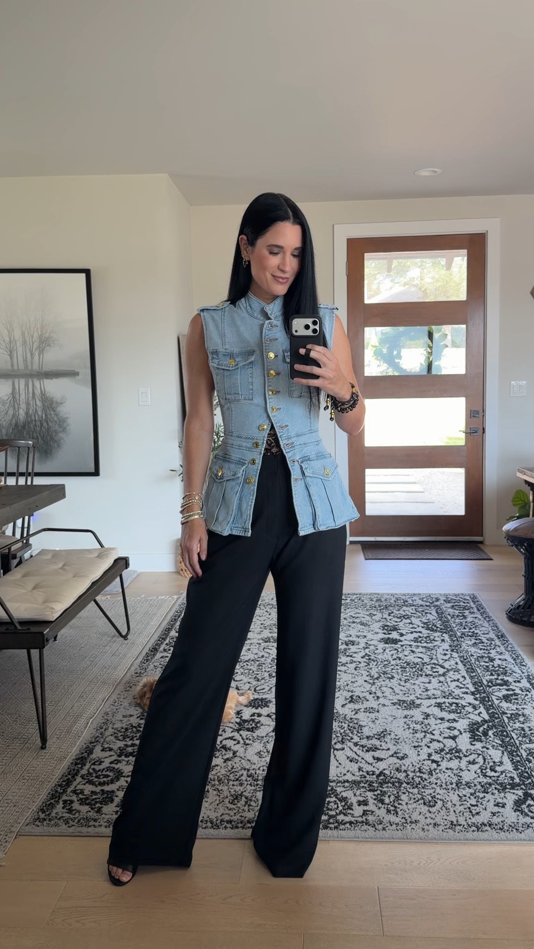 This denim vest from @AKIRA is so fabulous. I’m in a size small. 

My linen pants are on major sale too.

#LTKSaleAlert #LTKOver40 #LTKTall