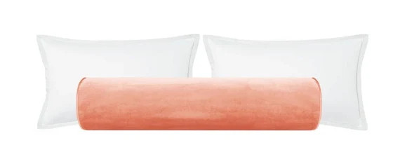 The Bolster : Faux Silk Velvet // Coral  Velvet Bolster  | Etsy | Etsy (US)