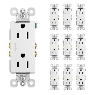 radiant 15 Amp 125-Volt Tamper Resistant Decorator Duplex Outlet, White (10-Pack) | The Home Depot