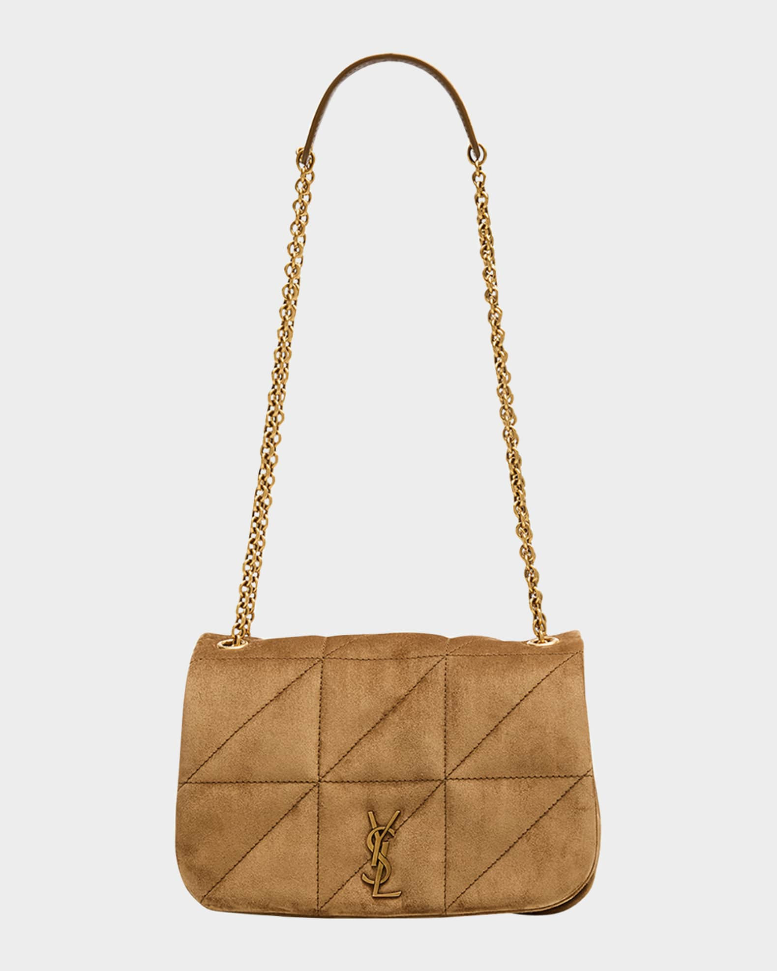 Jamie 4.3 Mini YSL Chain Shoulder Bag in Quilted Suede | Neiman Marcus